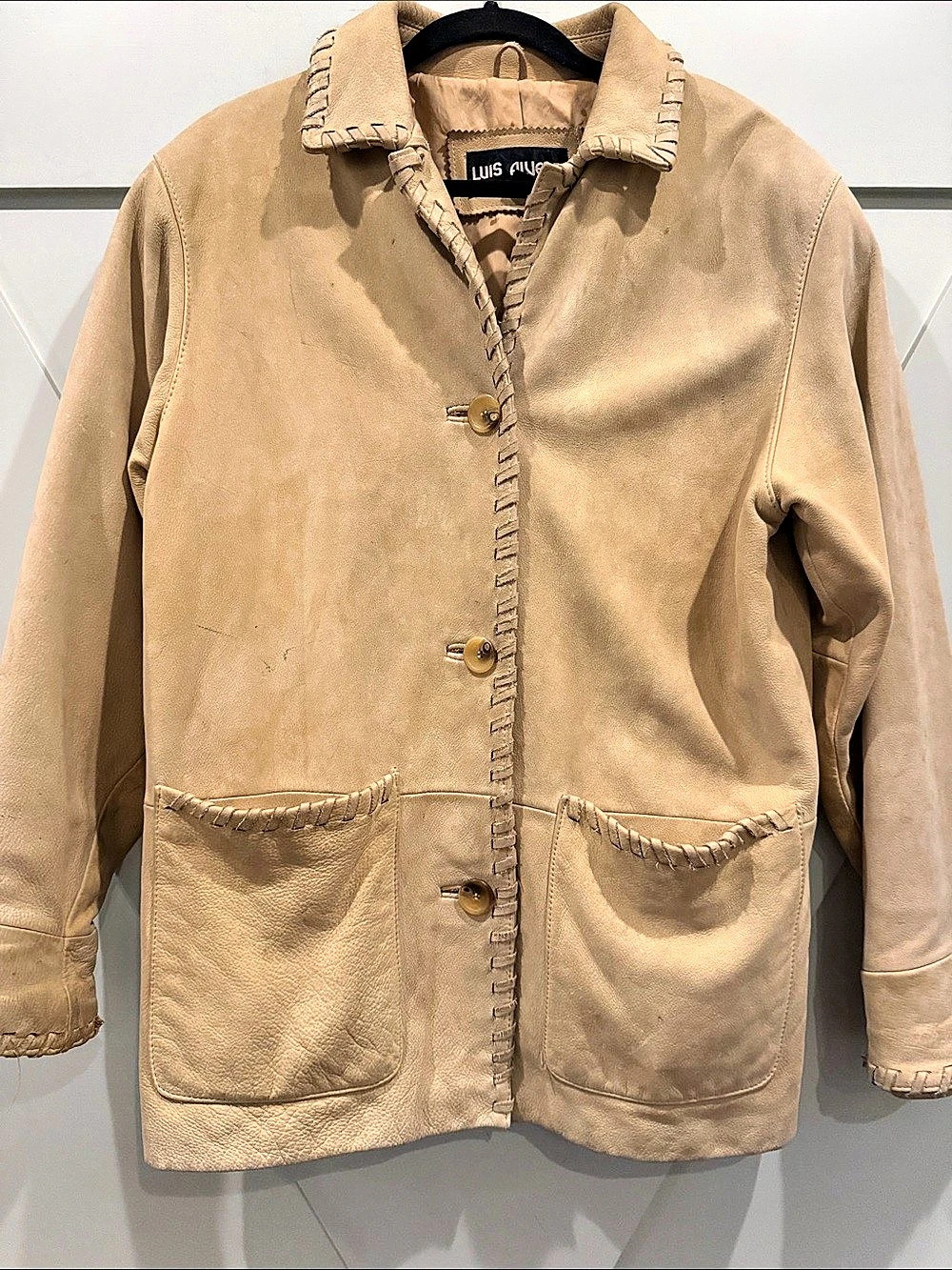 Luis Alvear Leather Jacket Tan Size Medium